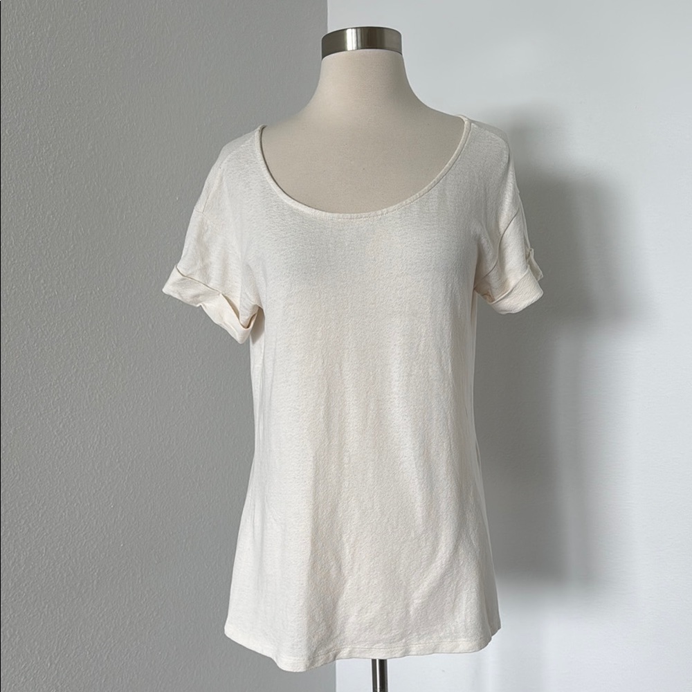 Ali Golden Off White Cotton Women's Top, Sz XS